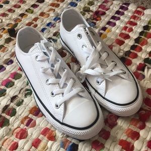 Brand new white leather converse. Women size 6.